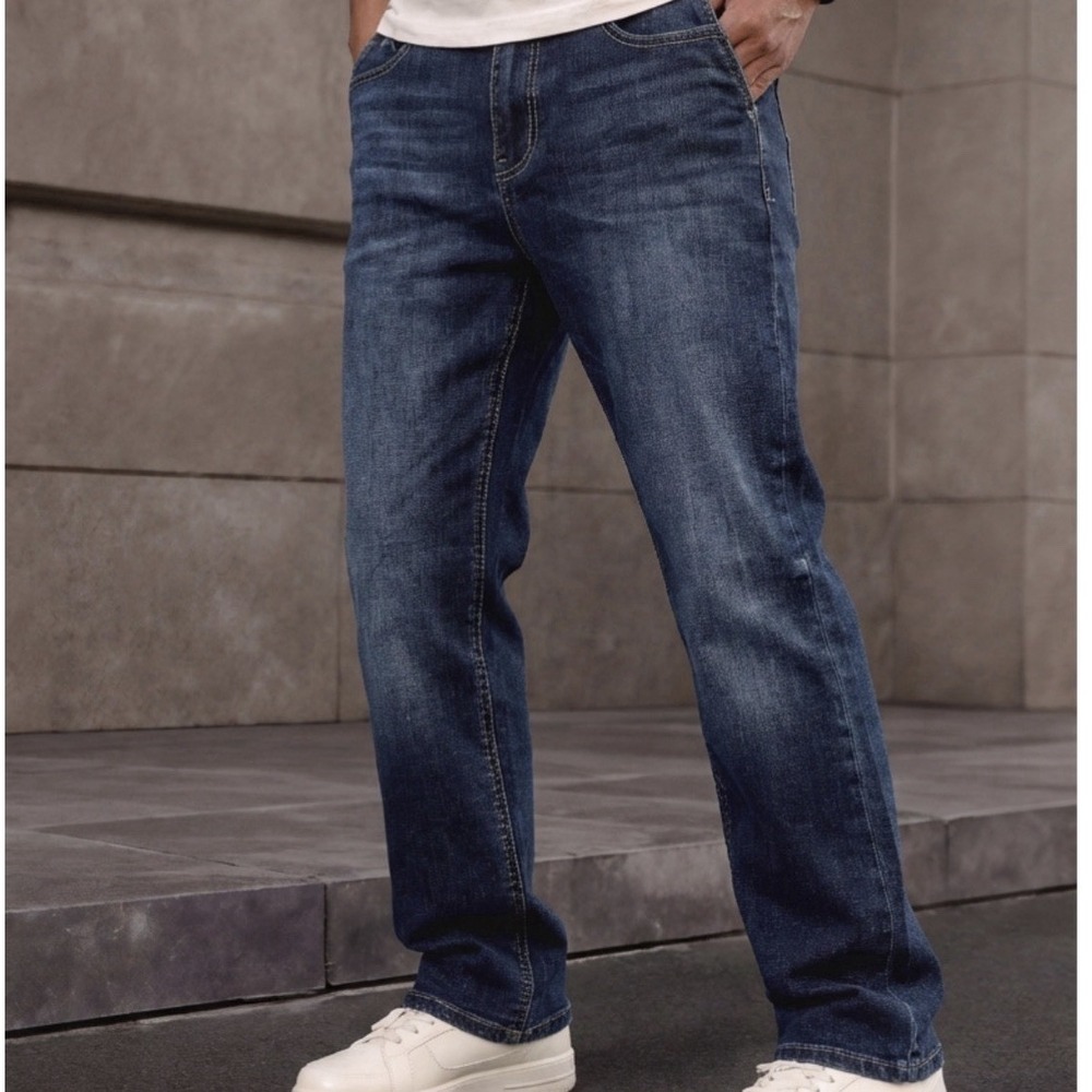 BKE Jeans Mens 30 Blue Alec Slim Straight Leg Buckle Faded Medium Wash Denim
